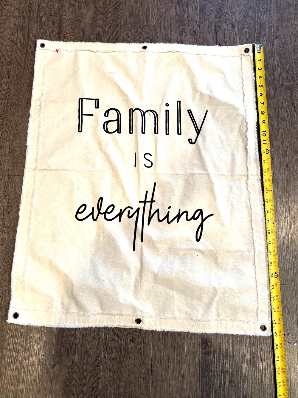 Neutral Canvas Wall Banner - "Family is Everything" 100 cotton